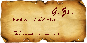 Gyetvai Zsófia névjegykártya