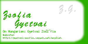 zsofia gyetvai business card